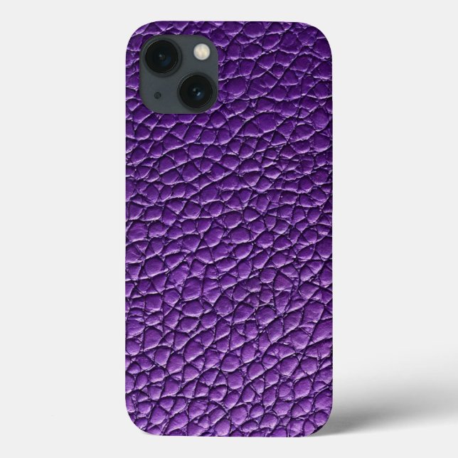 Coques Case-Mate iPhone Motif en cuir violet (Verso)