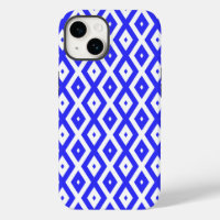 Motif en diamant bleu et blanc
