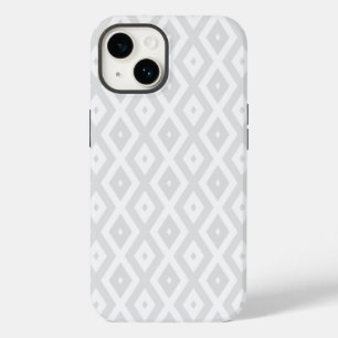 Coque Case-Mate iPhone Motif en diamant gris clair et blanc
