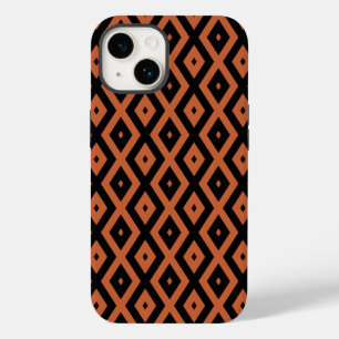 Coque Case-Mate iPhone Motif en diamant orange et noir