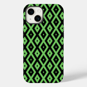 Coque Case-Mate iPhone Motif en diamant vert citron et noir