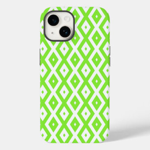 Coque Case-Mate iPhone Motif en diamant vert et blanc