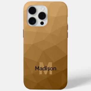 Coque Case-Mate iPhone Motif en maille géométrique ombré marron Monogramm