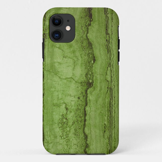 Coques Case-Mate iPhone Motif en marbre de granit abstrait vert (Dos)