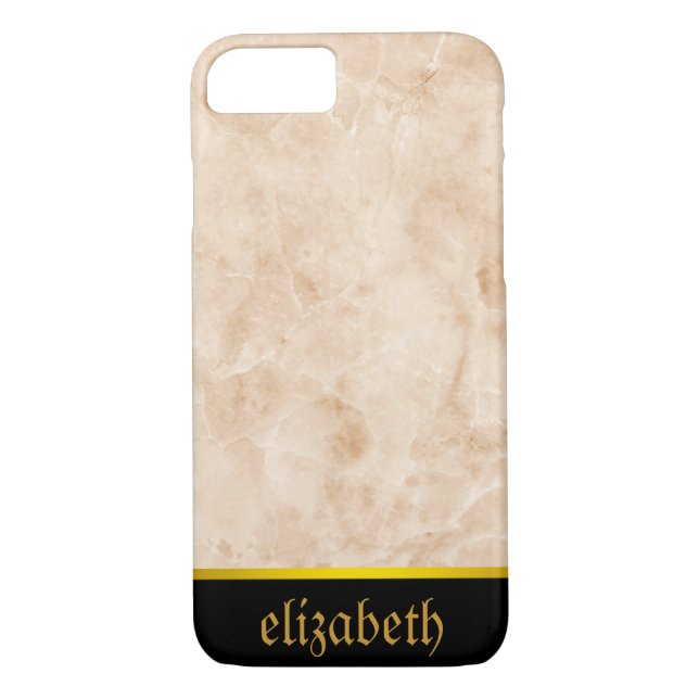 Coques Case-Mate iPhone motif en marbre et Faux Gold Foil personnalisés (Dos)