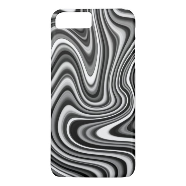 Coques Case-Mate iPhone Motif en marbre numérique noir et blanc cool (Dos)