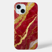 Motif en marbre rouge avec or