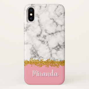 Case-Mate iPhone Case Motif en marbre sur rose avec Parties scintillant 