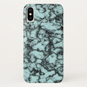 Coque iPhone X Motif en marbre turquoise
