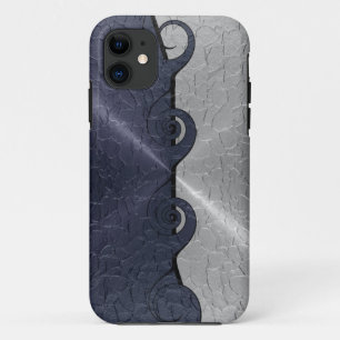 Coque iPhone 11 Motif en métal inoxydable gris argenté 2