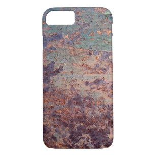 Coque iPhone 7 Motif en métal rouillé bleu Grunge