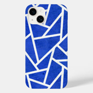 Coque Case-Mate iPhone Motif en mosaïque bleue et blanche