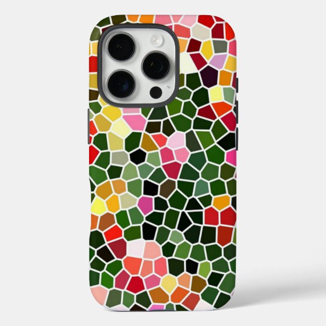 Coques Case-Mate iPhone Motif en mosaïque colorée (Verso)