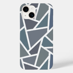 Coque Case-Mate iPhone Motif en mosaïque gris bleu