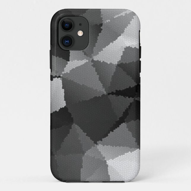 Coques Case-Mate iPhone Motif en mosaïque noire et blanche (Dos)