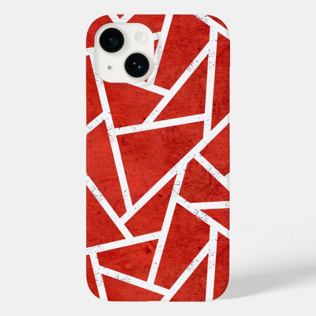 Coques Case-Mate iPhone Motif en mosaïque rouge et blanche (Verso)