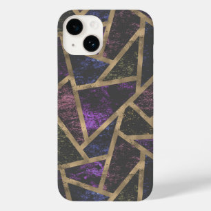 Coque Case-Mate iPhone Motif en mosaïque violet et or