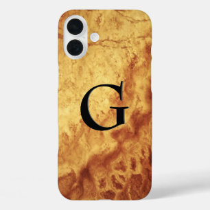 Coque Pour iPhone 16 Plus Motif en pierre de Gem, oeil de tigre d'or et onyx