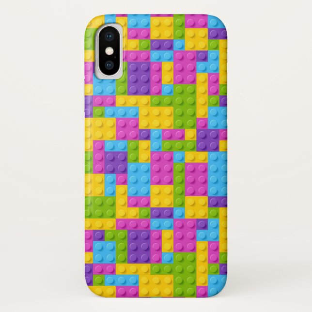 Coques Case-Mate iPhone Motif en plastique de blocs de construction (Dos)