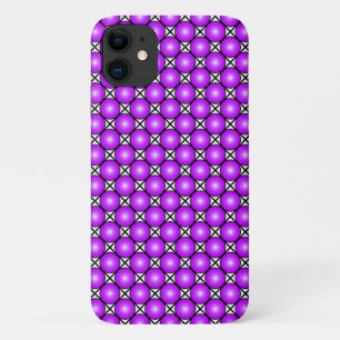 Case-Mate iPhone Case Motif en treillis noir blanc Magenta points roses