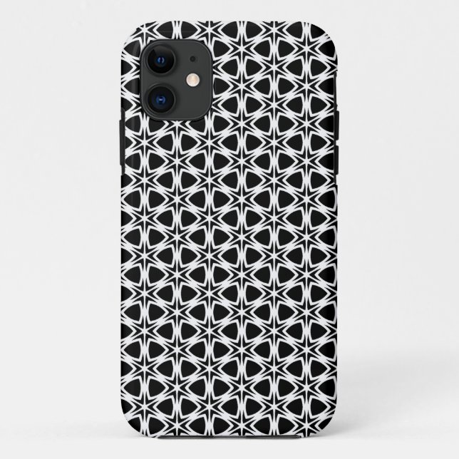 Coques Case-Mate iPhone Motif en treillis noir et blanc (Dos)