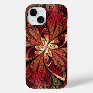 Coque Pour iPhone 15 Motif en verre Abstrait rouge vif