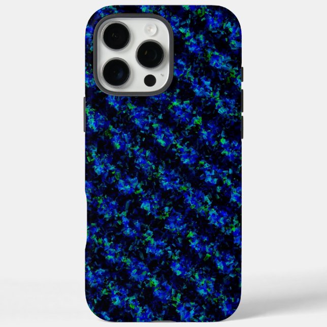 Coques Case-Mate iPhone Motif en verre brisé bleu vert (Verso)