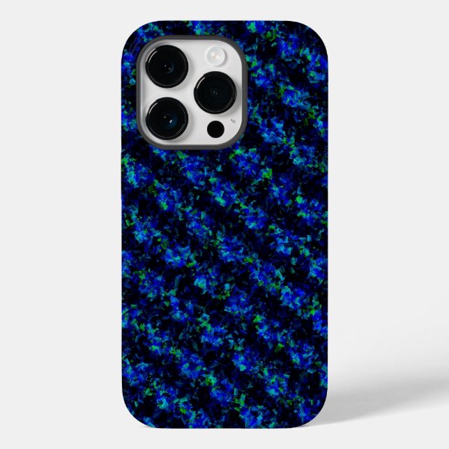Coques Case-Mate iPhone Motif en verre brisé bleu vert (Verso)