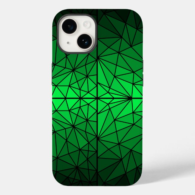 Coques Case-Mate iPhone Motif en verre tendu 01.Vert.Ligne noire BG (Verso)
