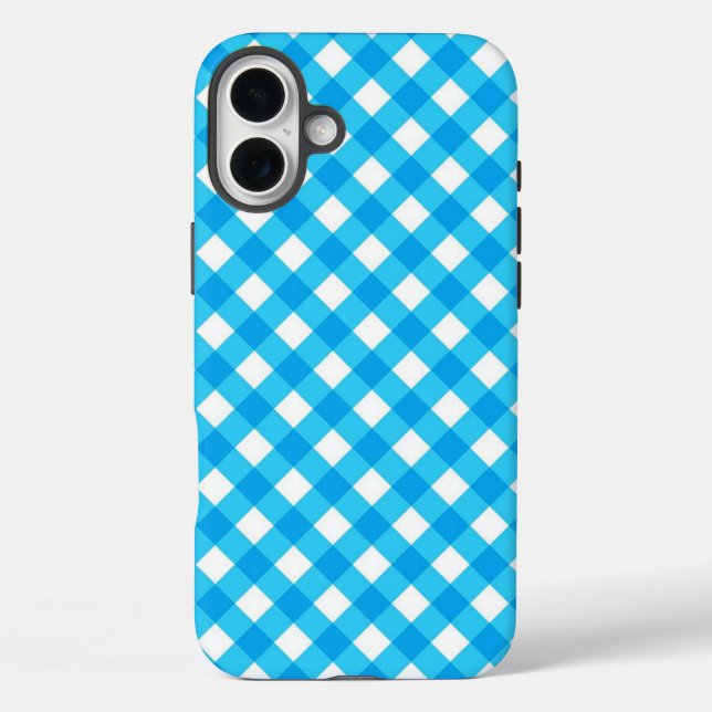 Coques Case-Mate iPhone Motif En vichy bleu (Verso)