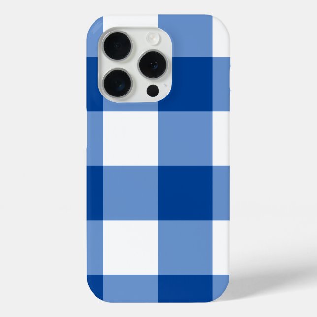 Coques Case-Mate iPhone Motif en vichy bleu (Verso)