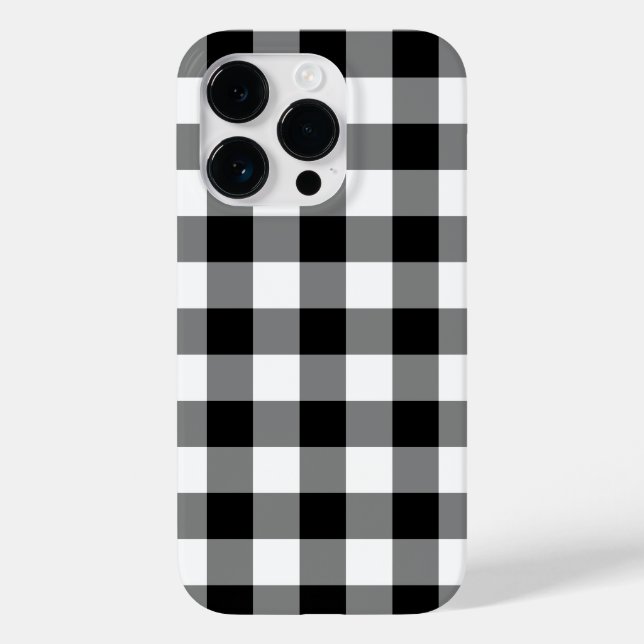 Coques Case-Mate iPhone Motif En vichy noir et blanc (Verso)