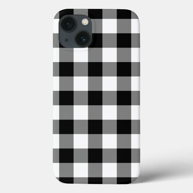 Coques Case-Mate iPhone Motif En vichy noir et blanc (Verso)