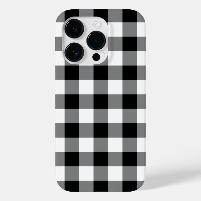 Coques Case-Mate iPhone Motif En vichy noir et blanc (Verso)