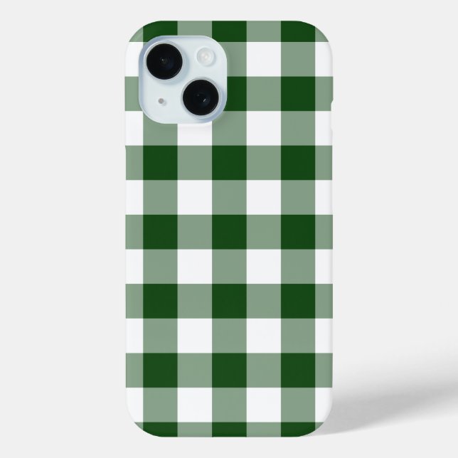 Coques Case-Mate iPhone Motif En vichy vert et blanc (Verso)