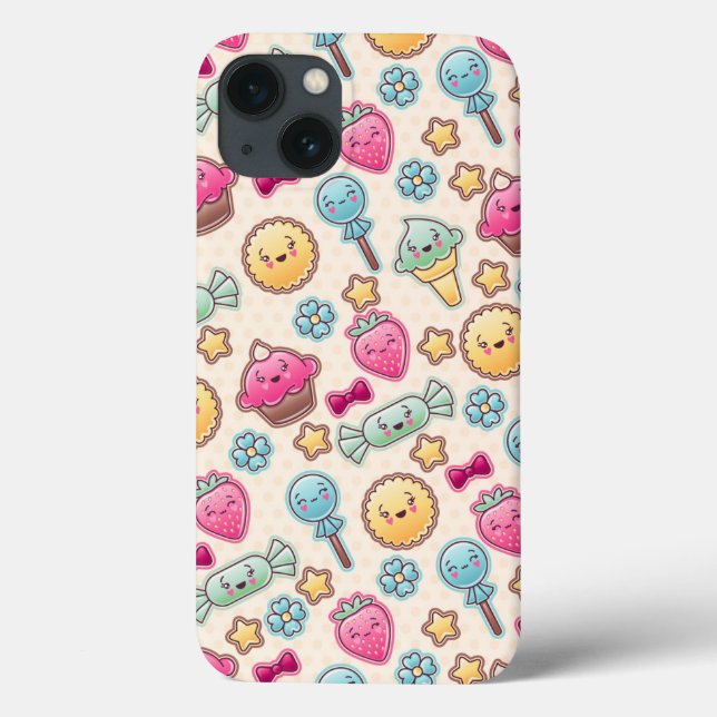 Coques Case-Mate iPhone Motif enfant Kawaii avec des gribouillis mignons (Verso)