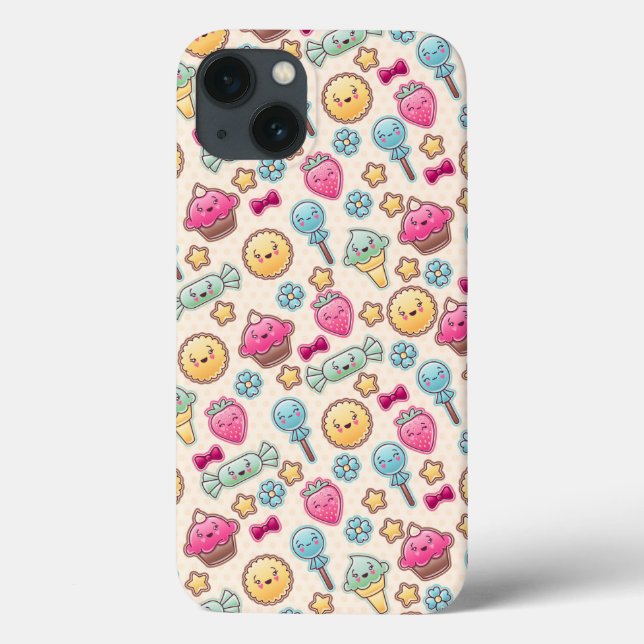 Coques Case-Mate iPhone Motif enfant Kawaii avec des gribouillis mignons (Verso)