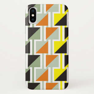Coque iPhone X Motif et carré triange rétro