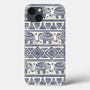 Coque Case-Mate iPhone Motif ethnique bleu d'éléphant