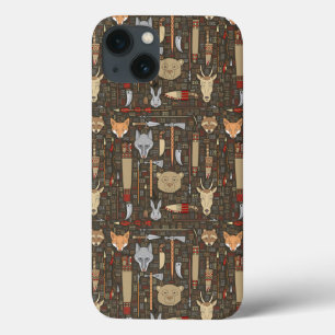 Etui iPhone 13 Motif ethnique de chasse