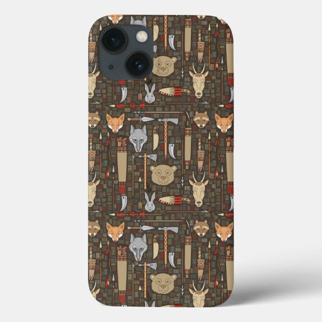 Coques Case-Mate iPhone Motif ethnique de chasse (Verso)