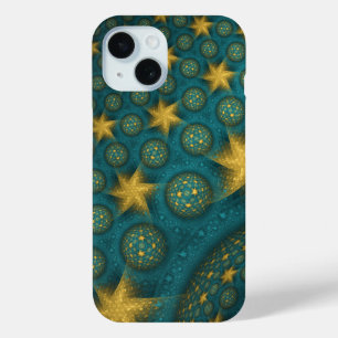 Coque Case-Mate iPhone Motif étoile Abstraite turquoise et jaune