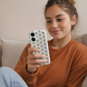 Coque Pour iPhone 16 Motif Étoile Jaune Étoiles Minimalistes
