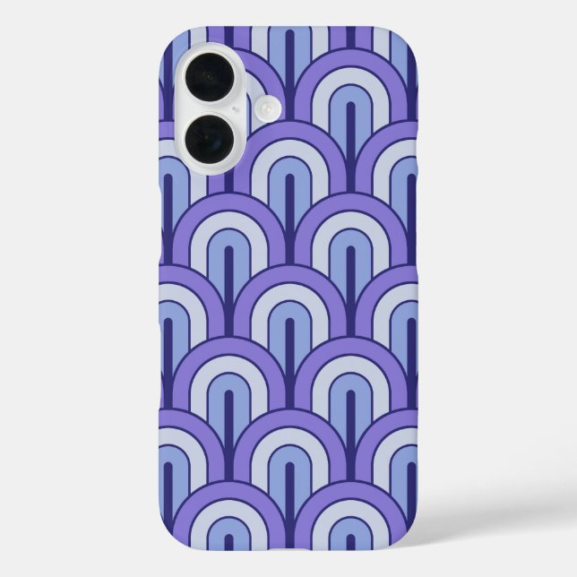 Coques Case-Mate iPhone Motif éventail géométrique dégradé rétro (Verso)