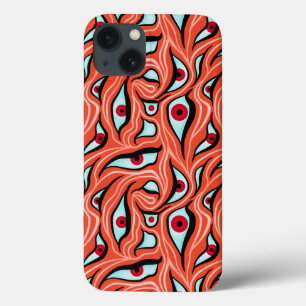 Case-Mate iPhone Case Motif Evil Eyes - Abstrait Red Eyes sur Orange