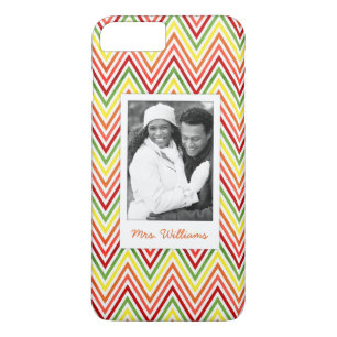 Coques Pour iPhone Motif fait sur commande de photo et de Chevron de