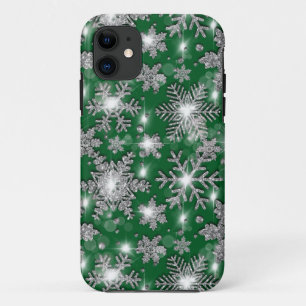Case-Mate iPhone Case Motif festif de flocon de neige gris argent