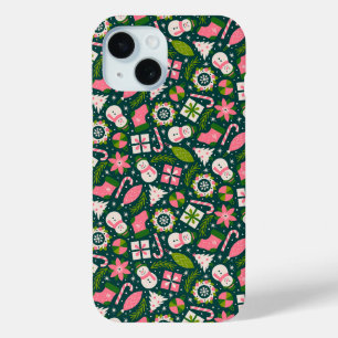 Coque Case-Mate iPhone Motif festif de Noël en hiver en vert