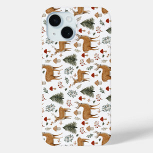Coque Case-Mate iPhone Motif festif de Noël vintage cerf bois