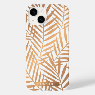 Coque Case-Mate iPhone Motif feuille de palmier d'or